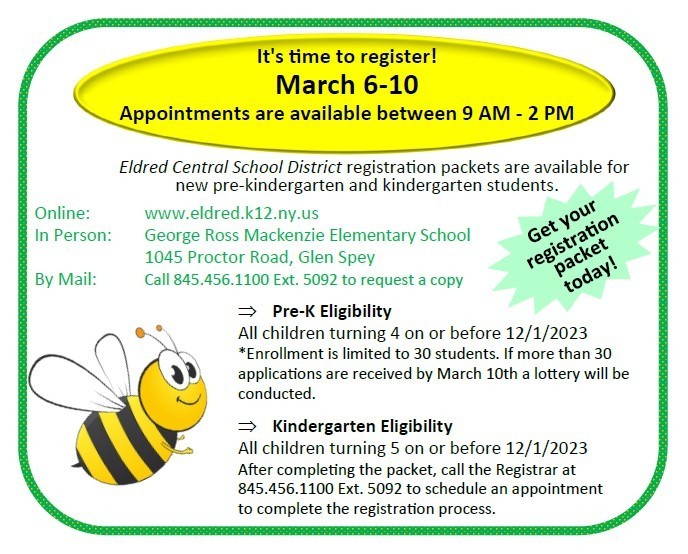 Mackenzie PREK K Registration Postcard