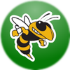 Eldred Yellow Jacket Mascot in a green circle
