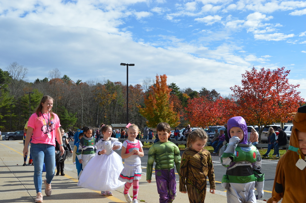 Children dressed in their Halloween costumes